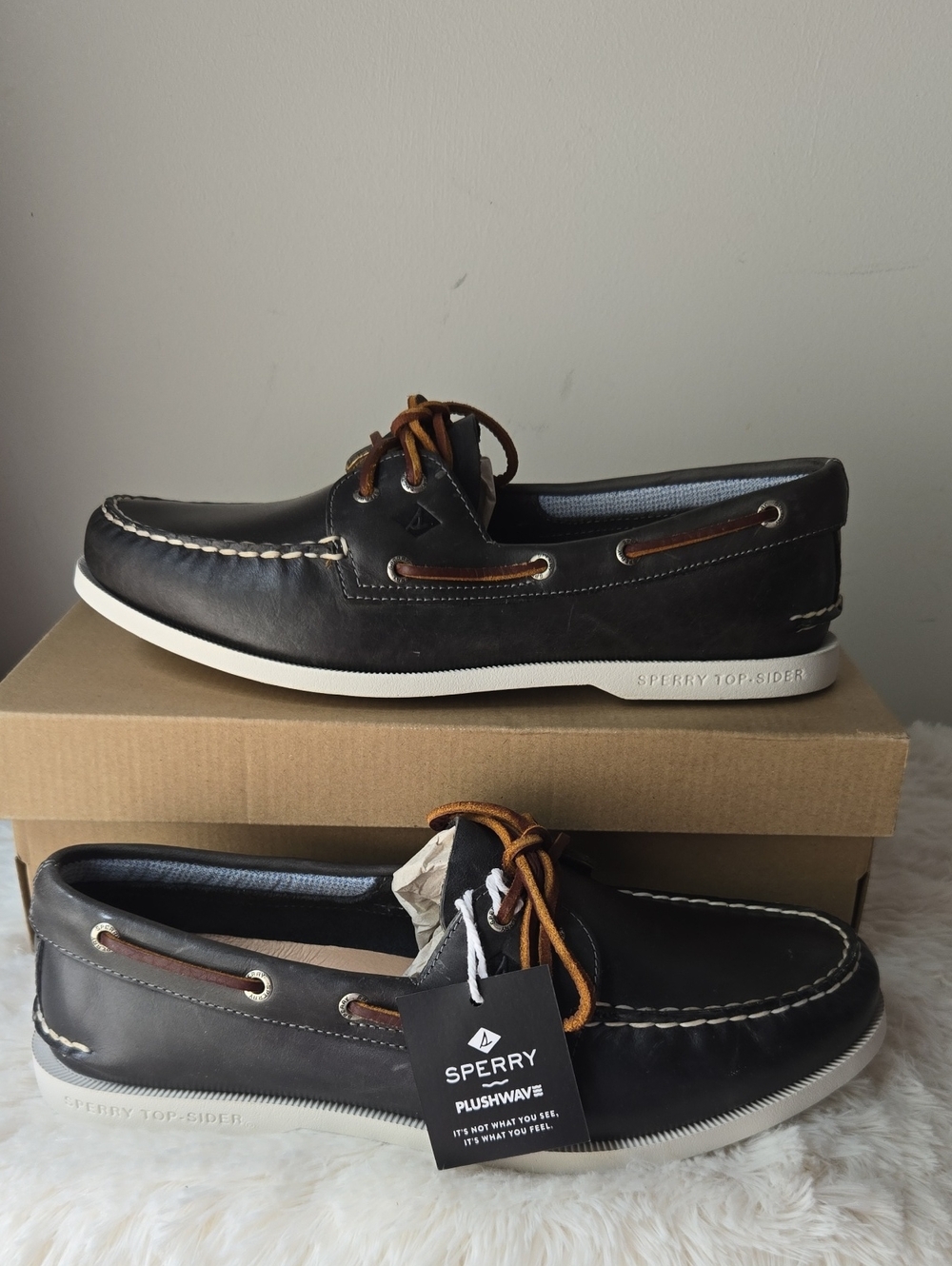 Sperry Top-Sider 2-Eye Plushwave Navy Boatshoes Size US 11